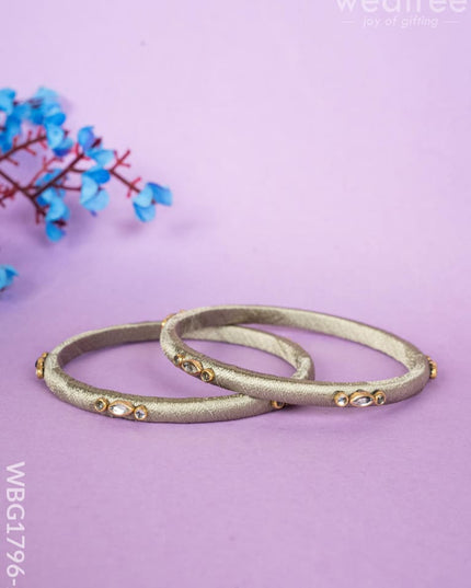 Silk Thread Bangles - Set of 2 - 2.8 inch - WBG1796-2 - Bangles & Bracelets