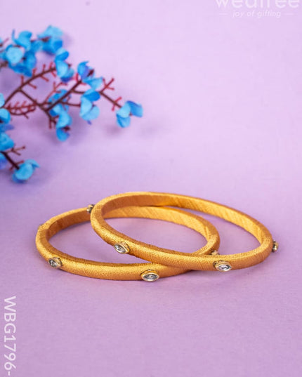 Silk Thread Bangles - Set of 2 - 2.8 inch - WBG1796-2 - Bangles & Bracelets
