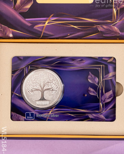 Silver Coin - Kalpavriksha Tree Engraving - 1 Gram - WL5184-1 - Silver Gifts