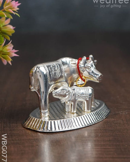Silver Finish Cow and Calf Idol - WBG0773 - Murti - RG