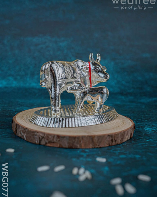 Silver Finish Cow and Calf Idol - WBG0773 - Murti - RG
