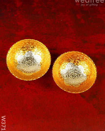 Silver & Gold Plated Bowl Set of 2 with Plate - W3712 - Dining Essentials