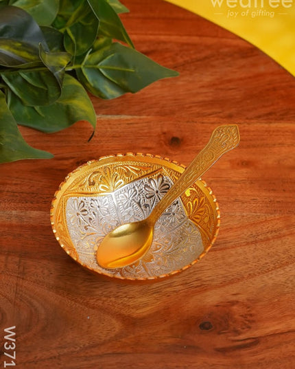 Silver & Gold Plated Bowl Set of 2 with Plate - W3712 - Dining Essentials