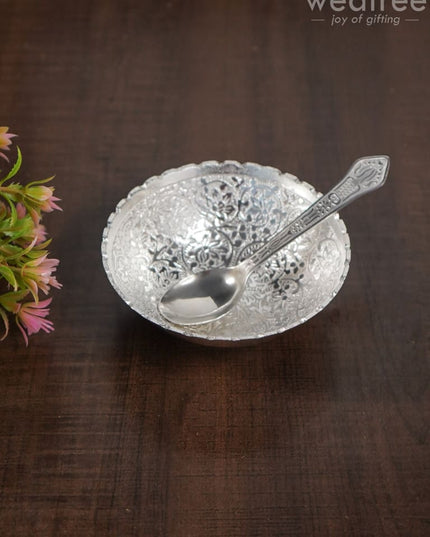 Silver & Gold Plated Bowl (Set Of 4) With Plate - Wl2799 Dining Essentials