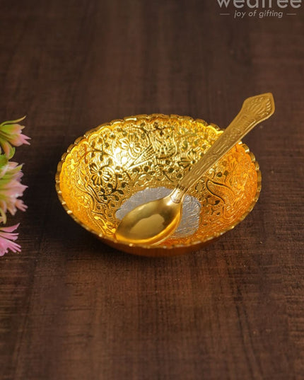 Silver & Gold Plated Bowl (Set Of 4) With Plate - Wl2799 Dining Essentials