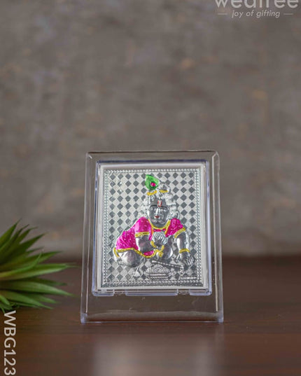 Silver Laddu Gopal Photoframe With Stand - Wl3501 German Photo Frame