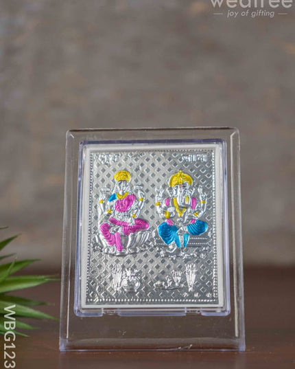 Silver Lakshmi Ganesha Photoframe With Stand - Wl3500 German Photo Frame