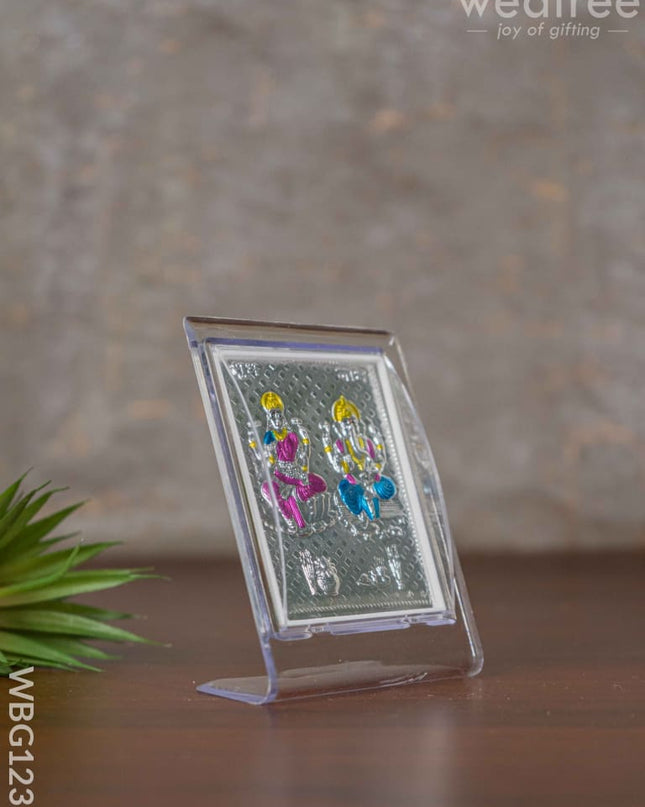 Silver Lakshmi Ganesha Photoframe With Stand - Wl3500 German Photo Frame