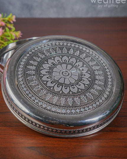 Oxidised Poori Box - Wl3269 Meenakari Containers