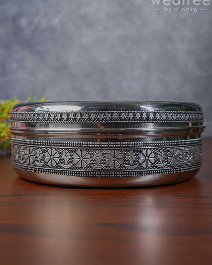 Oxidised Poori Box - Wl3269 Meenakari Containers