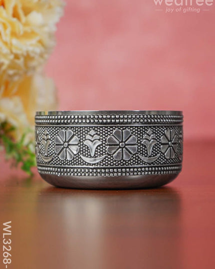Silver Oxidised Thali Set - 11.5 Inch Wl3268-2 Meenakari Trays & Plates