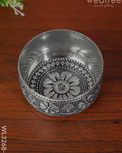 Silver Oxidised Thali Set - 11.5 Inch Wl3268-2 Meenakari Trays & Plates