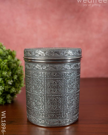 Silver Oxidized Dabba - Wl1896-1 Containers
