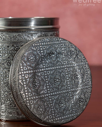Silver Oxidized Dabba - Wl1896-1 Containers