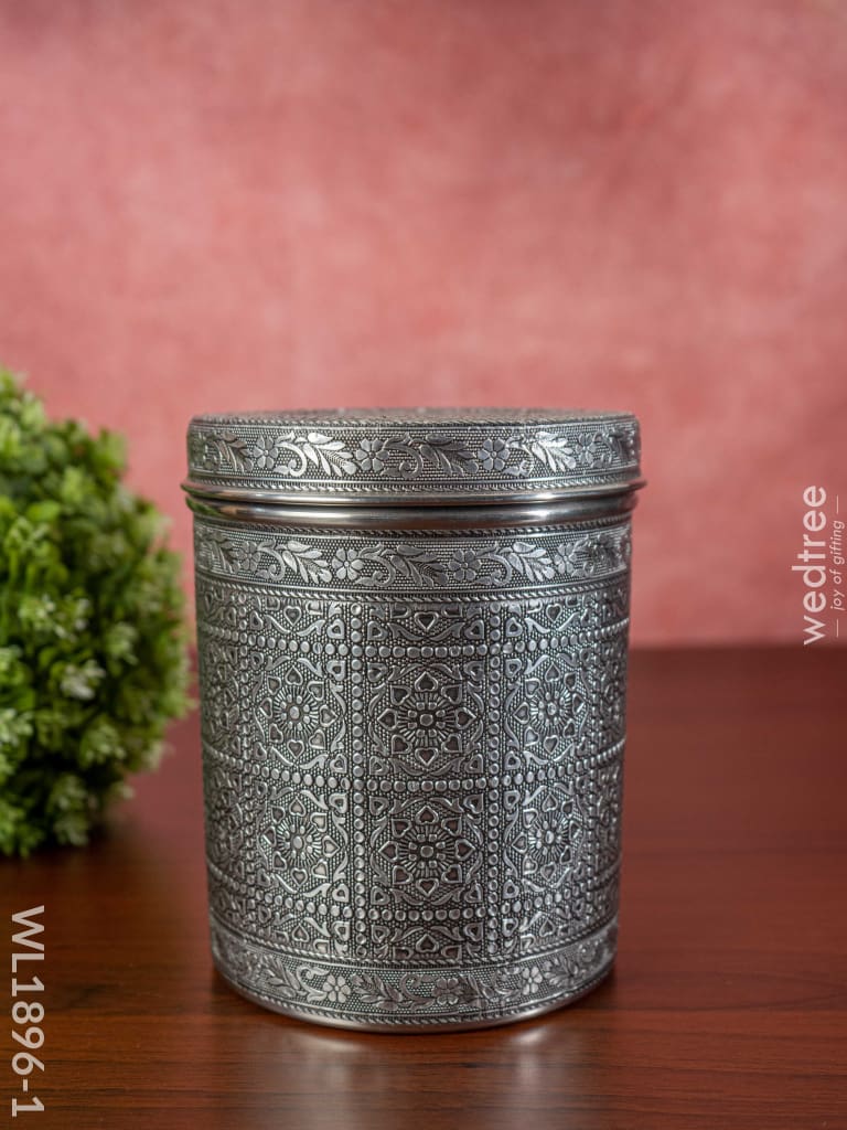 Silver Oxidized Dabba - Wl1896-1 Containers