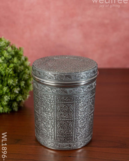 Silver Oxidized Dabba - Wl1896-1 Containers
