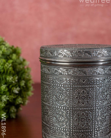Silver Oxidized Dabba - Wl1896-1 Containers