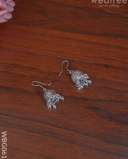 Silver Oxidised Chain With Earrings - Wbg0619 Kids Return Gifts