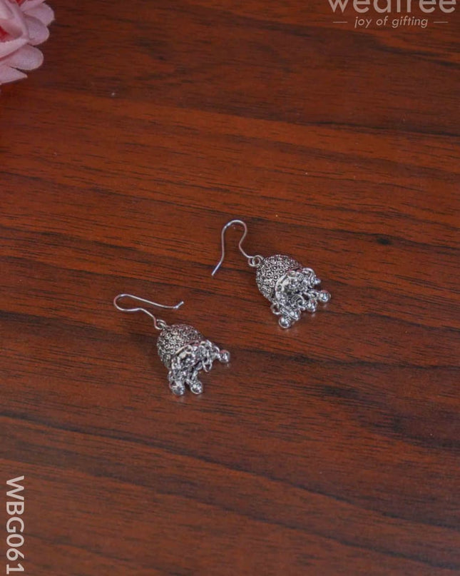 Silver Oxidised Chain With Earrings - Wbg0619 Kids Return Gifts