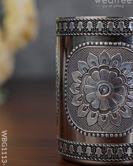 Silver Oxidized Stainless Steel Glass - Wbg1113-2 Utensils