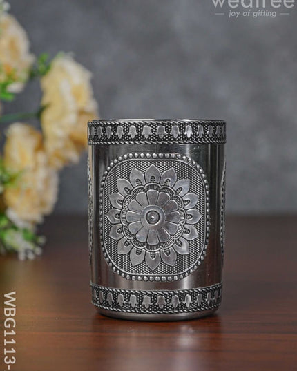Silver Oxidized Stainless Steel Glass - Wbg1113-2 Utensils