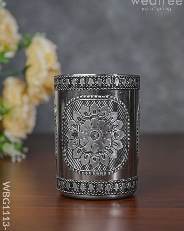 Silver Oxidized Stainless Steel Glass - Wbg1113-2 Utensils