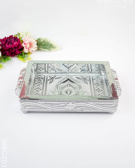 Silver Oxidized Tray - 7 inch - WBG2017 - Trays & Plates RG