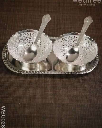 Silver Plated Bowl Set Of 2 With Plate - Wbg0286 Bowls