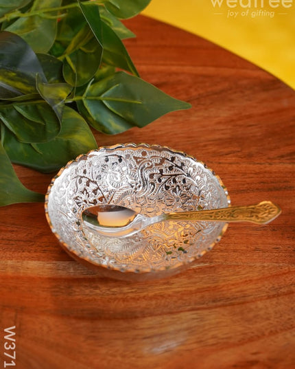 Silver-Plated Bowl & Spoon - W3719 Bowls