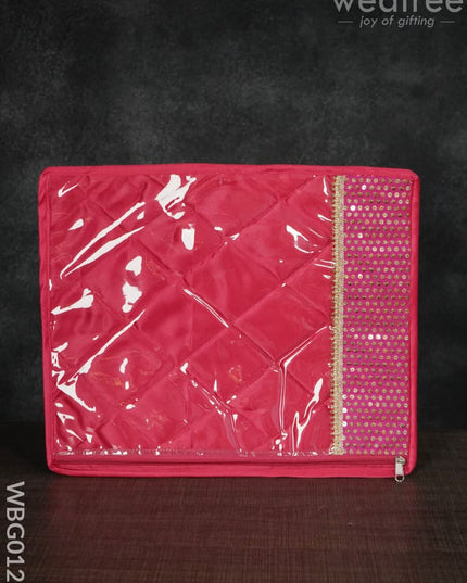Single Saree Cover With Embroidered Chumki - Wbg0123 Bags