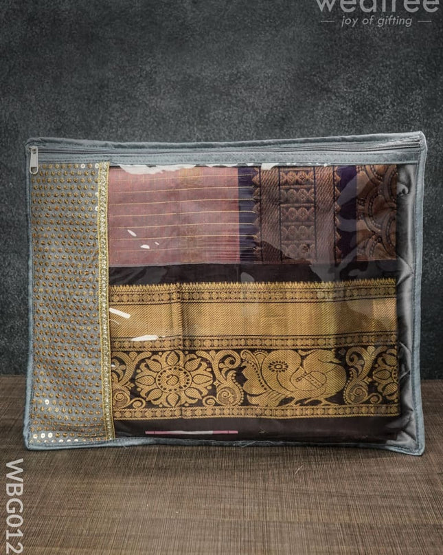 Single Saree Cover With Embroidered Chumki - Wbg0123 Bags