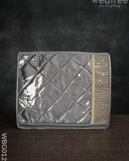 Single Saree Cover With Embroidered Chumki - Wbg0123 Bags