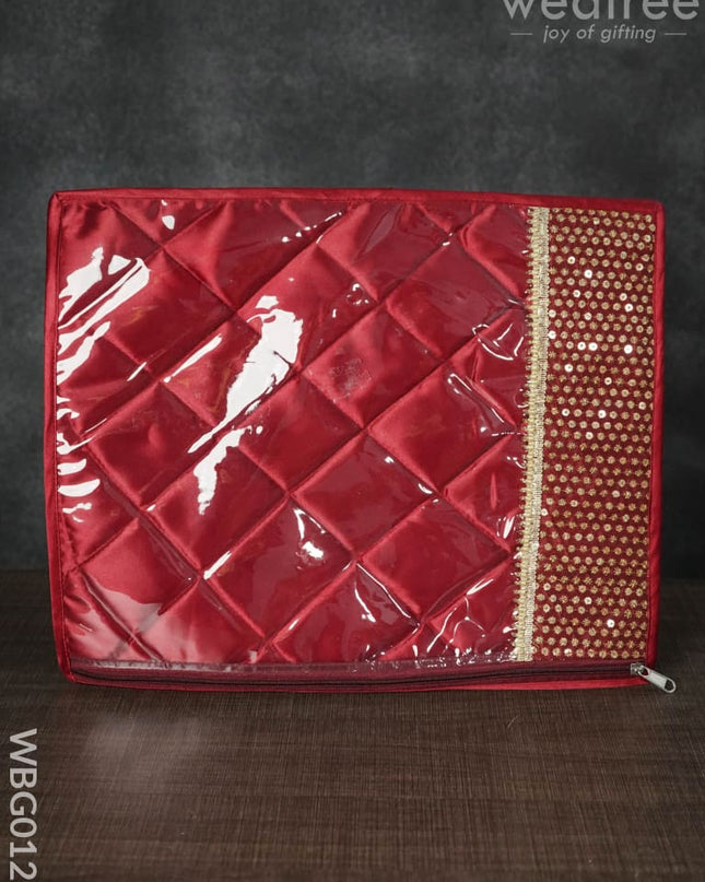 Single Saree Cover With Embroidered Chumki - Wbg0123 Bags
