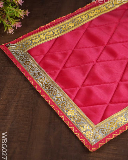 Single Saree Cover With Silver Zari - Wbg0270 Bags