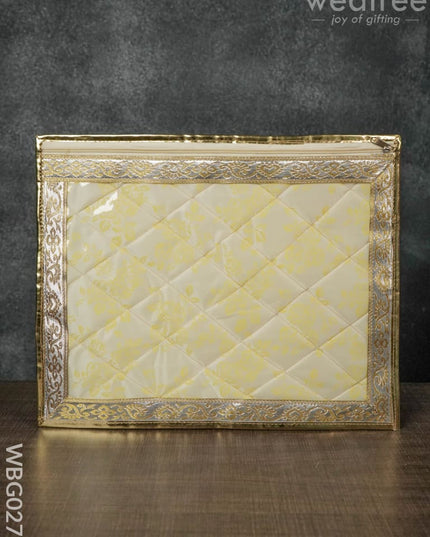 Single Saree Cover With Silver Zari - Wbg0270 Bags