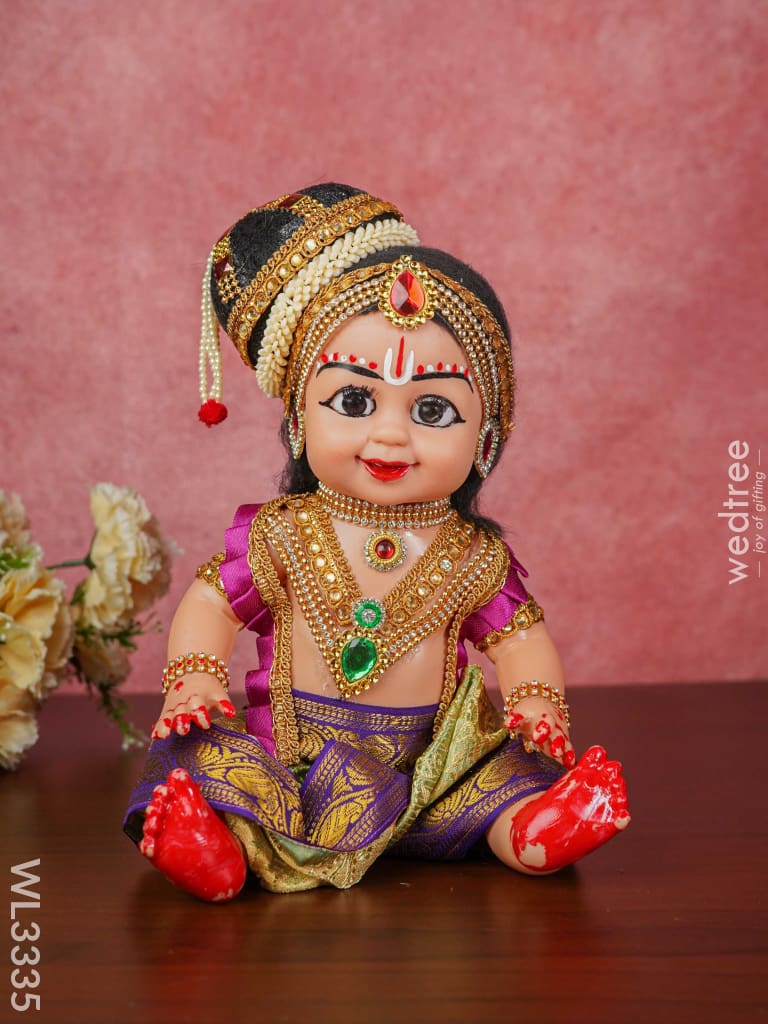 Sitting Krishna Doll - 9 Inch Wl3335 Dolls