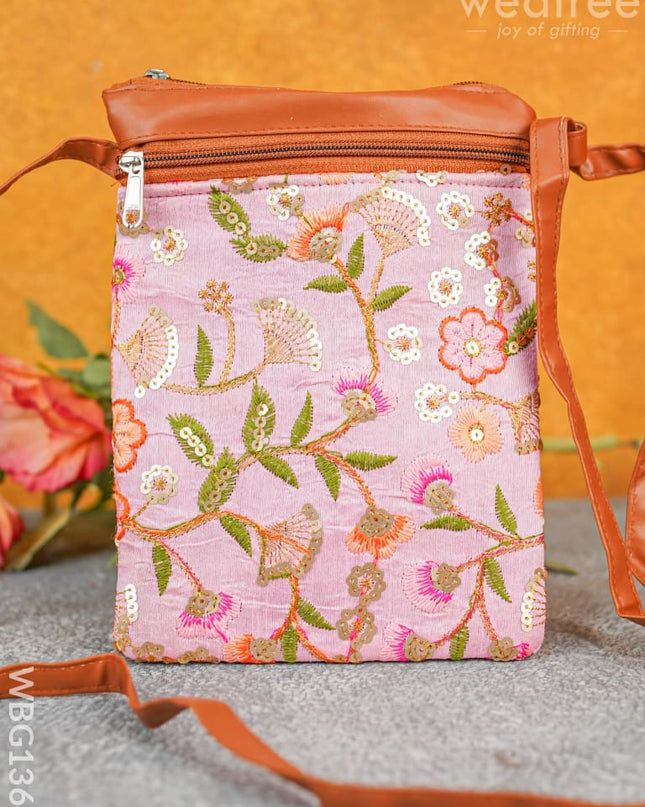 Sling Bag With Embroidery - Wbg1364 Favor Bags