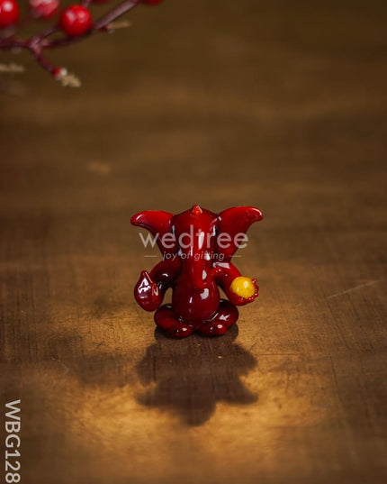 Soda Glass Miniature Ganesha With Laddu - Wbg1281 Divine Figurines