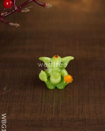 Soda Glass Miniature Ganesha With Laddu - Wbg1281 Divine Figurines