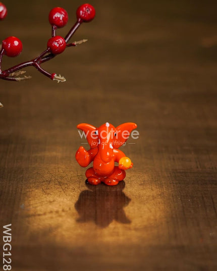 Soda Glass Miniature Ganesha With Laddu - Wbg1281 Divine Figurines