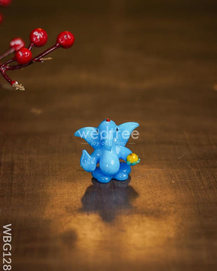 Soda Glass Miniature Ganesha With Laddu - Wbg1281 Divine Figurines