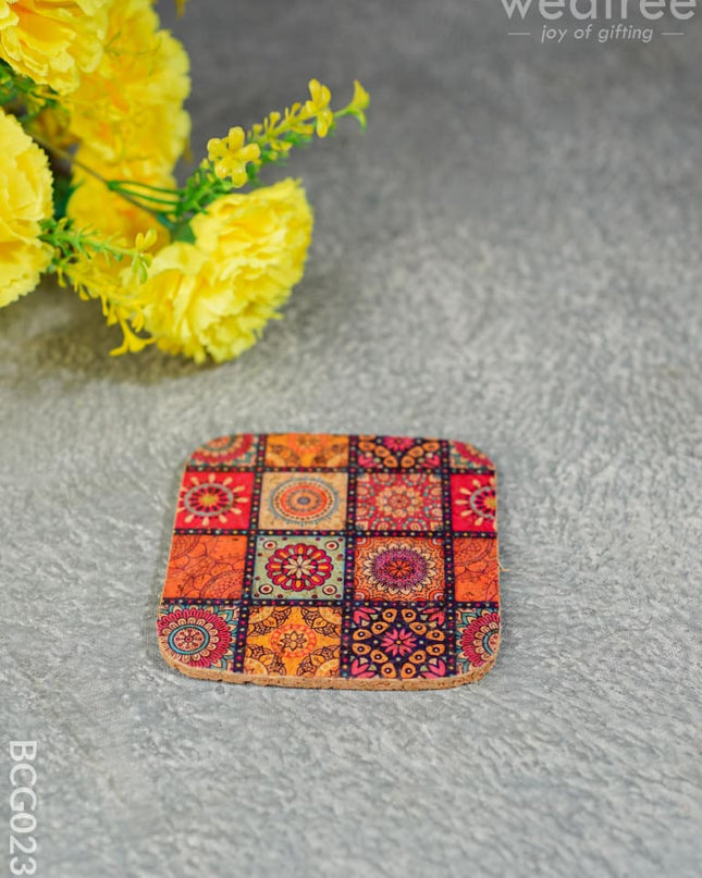 Square Shaped Coaster With Prints - Bcg0232 Desk Organisers
