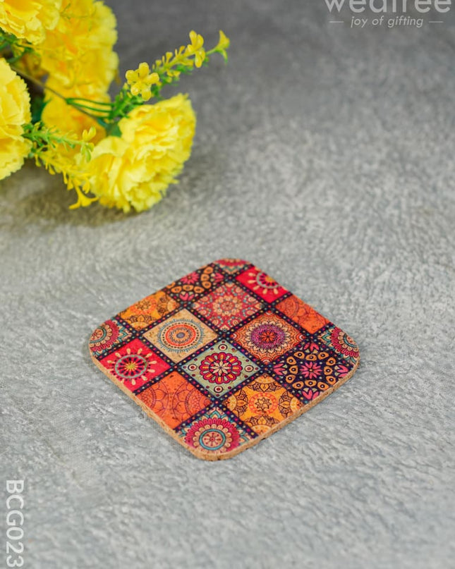 Square Shaped Coaster With Prints - Bcg0232 Desk Organisers