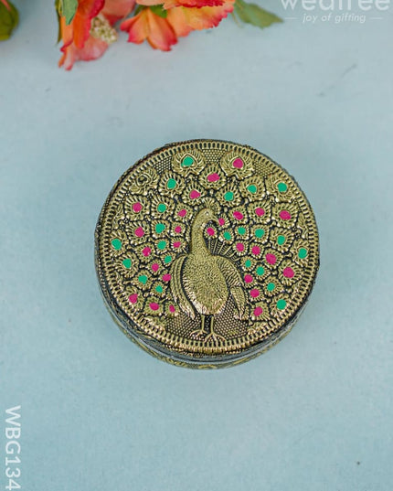 Stainless Steel Box With Peacock Design - Wbg1348 Containers And Poori Boxes
