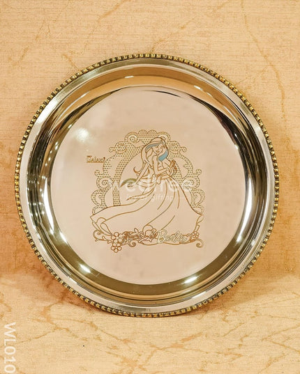 Stainless Steel Kids Plate Set - Barbie Wl0108 Kids Utility