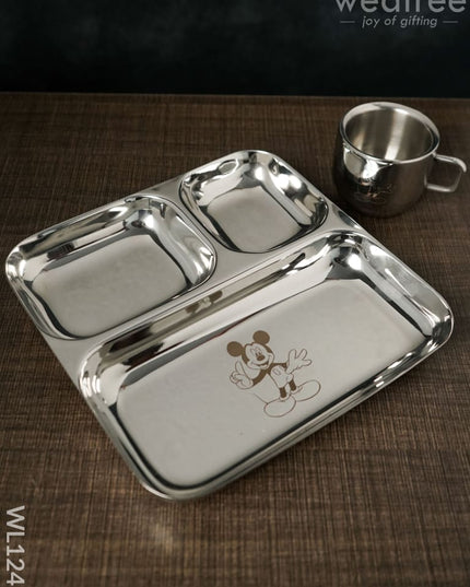 Kids Utility-Stainless Steel Thali Set-Small ( 5 To 7Yrs ) - Wl1245 Utility
