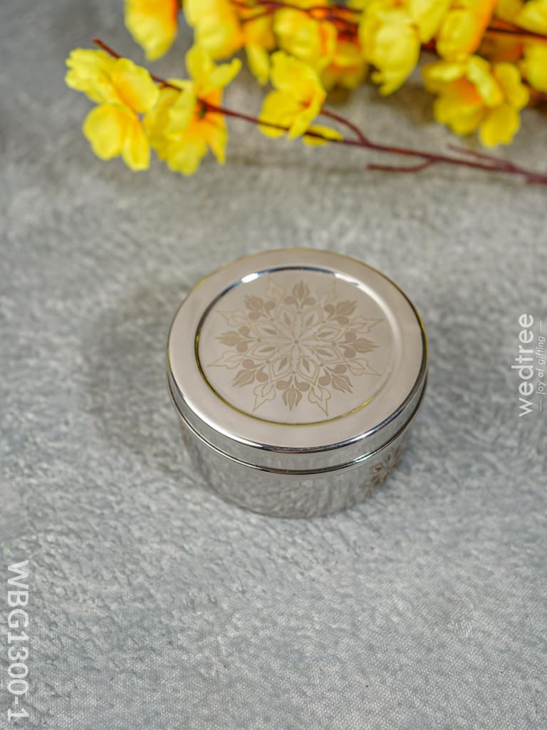 Stainless Steel Poori Box With Floral Prints - Wbg1300 Dining Essentials