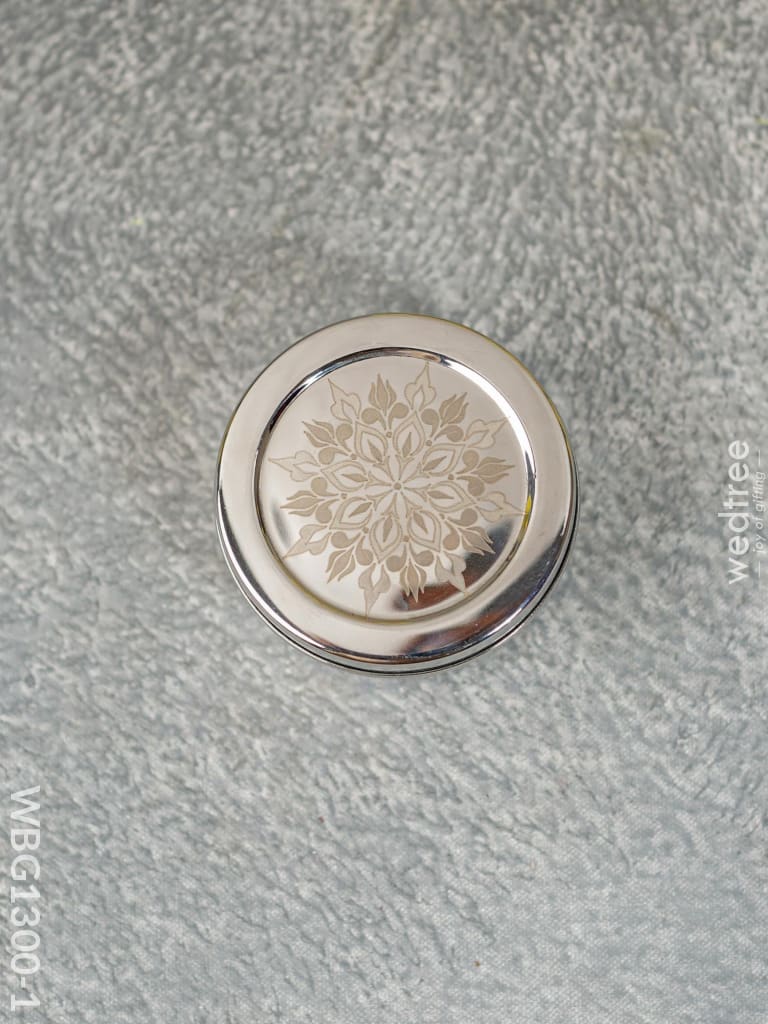 Stainless Steel Poori Box With Floral Prints - Wbg1300 Small Dining Essentials