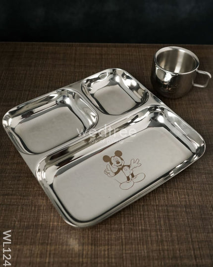Kids Utility-Stainless Steel Thali Set-Small ( 5 To 7Yrs ) - Wl1245 Utility