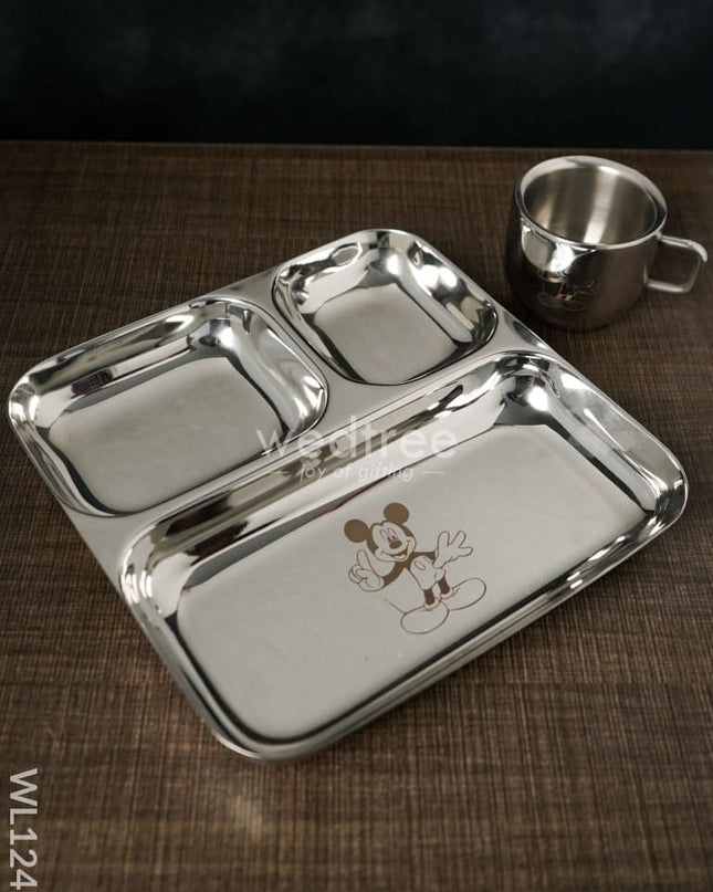 Kids Utility-Stainless Steel Thali Set-Small ( 5 To 7Yrs ) - Wl1245 Utility